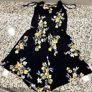 H&M Black Floral Jumpsuit